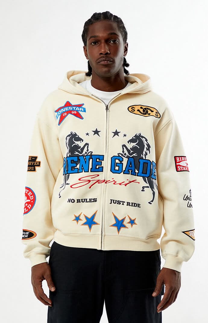 Men's Renegade Full Zip Hoodie Cream M