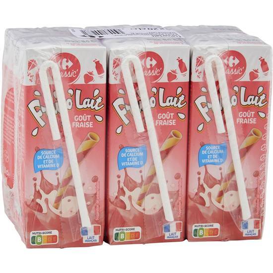 Carrefour Classic' - Fraiso'lait boisson, fraise (6 x 1,2L)