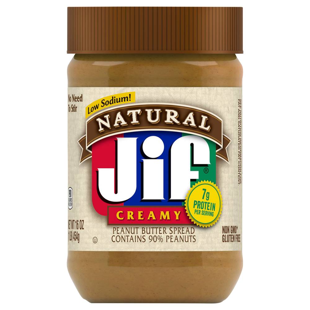 Jif Low Sodium Natural Creamy Peanut Butter Spread