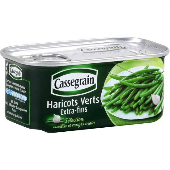 Haricots verts extra-fins CASSEGRAIN - la boite de 110 g net égoutté
