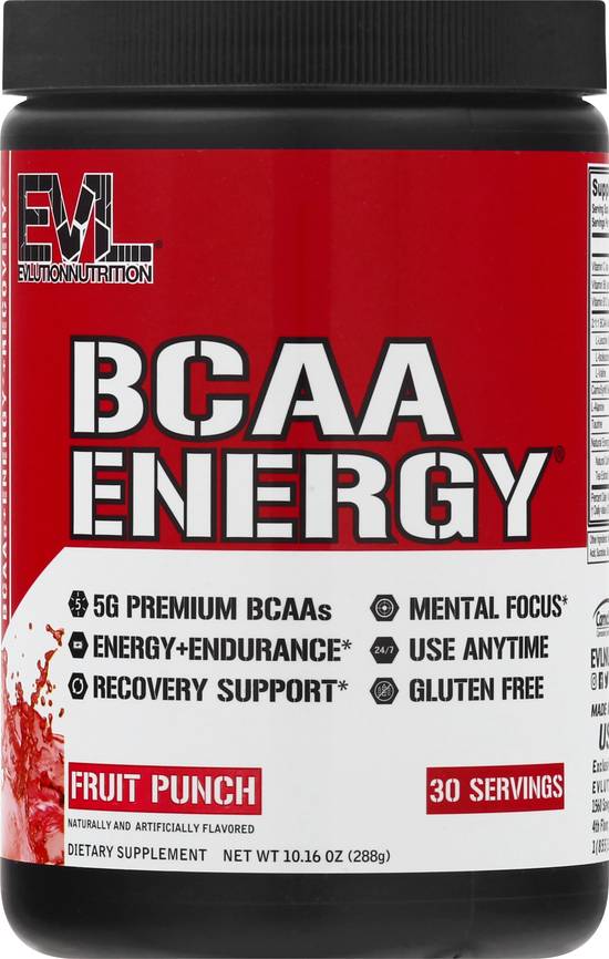 Evlution Nutrition fruit punch BCAA energy powder 