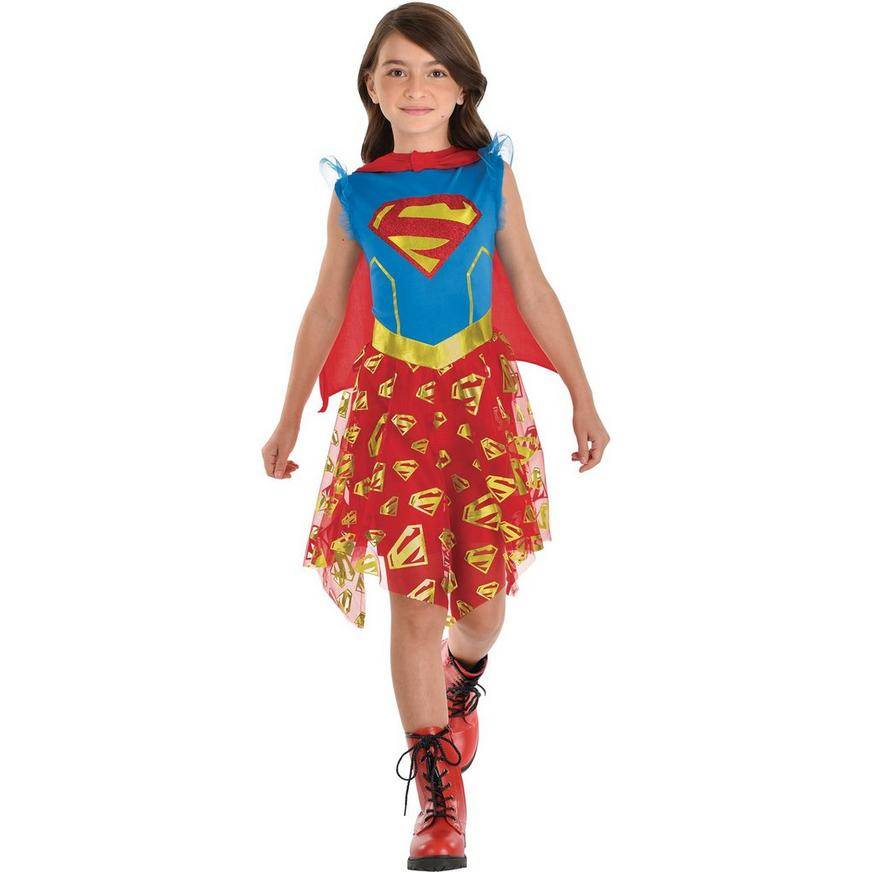 Kids' Glitter Supergirl Dress Costume - DC Comics - Size - S