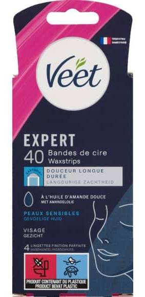 Veet - Bande de cire froide visage peaux sensibles expert (40)