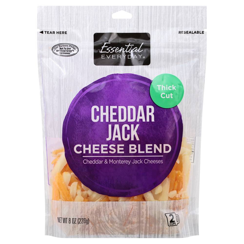 Essential Everyday Thick Cut Cheddar Jack Cheese Blend (8 oz)