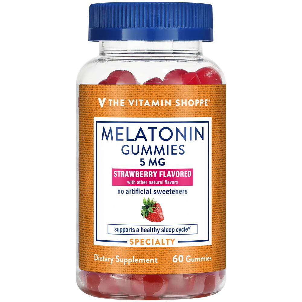 The Vitamin Shoppe Melatonin Gummies Supports Healthy Sleep Cycle 5mg (strawberry) (60 ct)