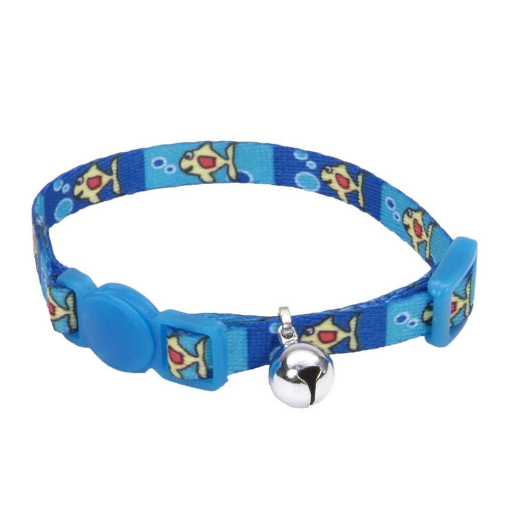 Li'l Pals Adjustable Breakaway Kitten Collar Fish With Bubbles, 5/16" X 06"-08", Blue