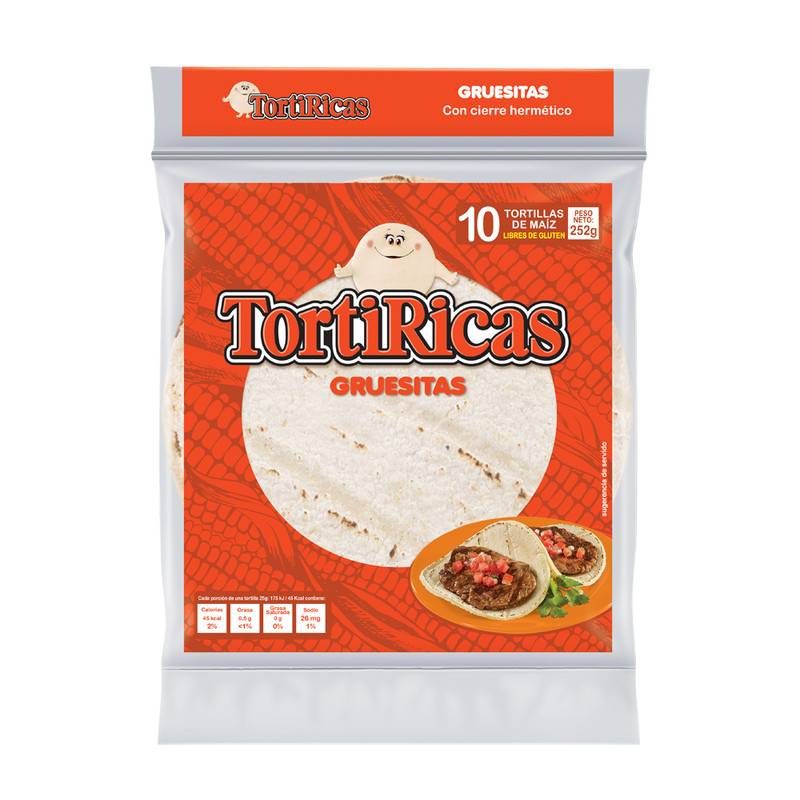 TortiRicas Tortillas De Maíz Gruesitas (10 un)