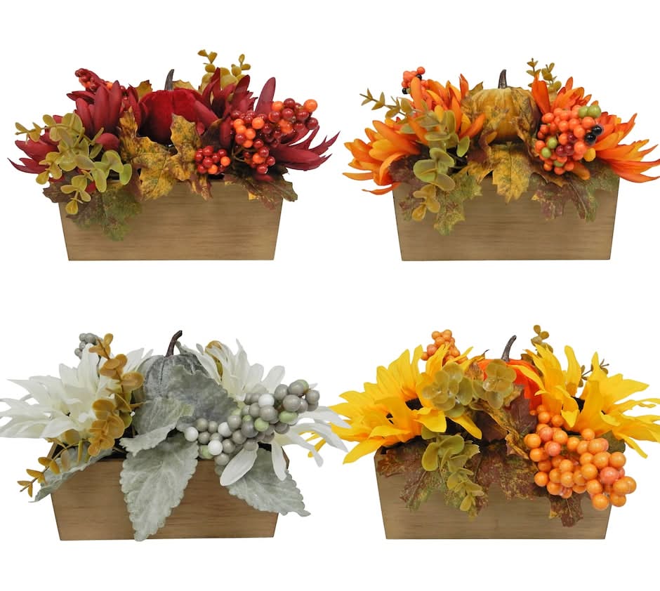 Artificial Floral Centerpiece Decor, Assorted Styles.