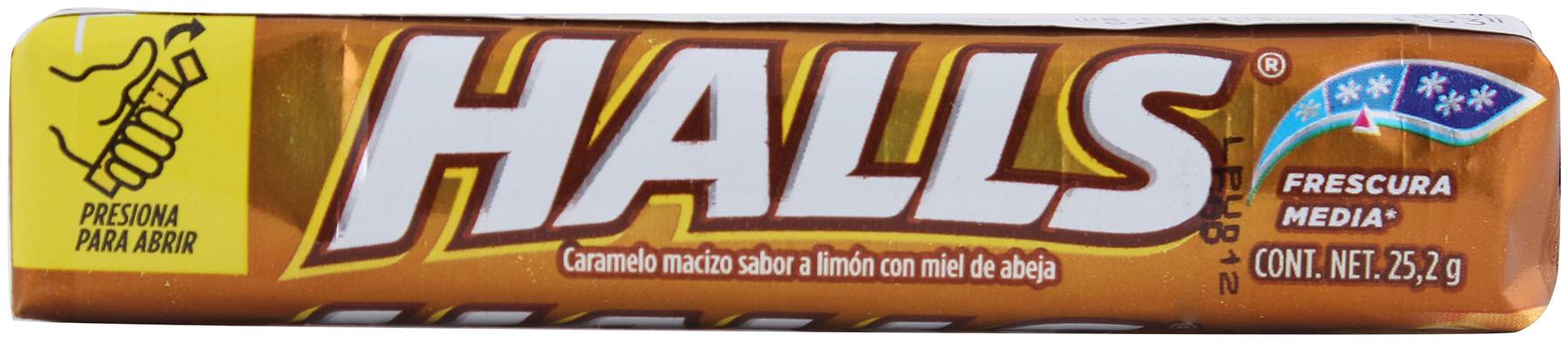 Halls · Caramelo macizo, limón-miel (9 un)