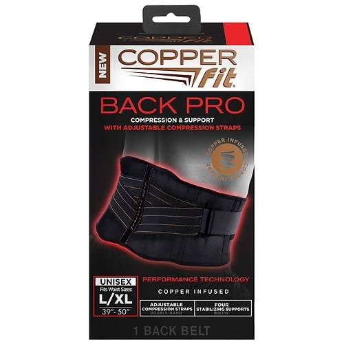 Copper Fit Back Pro Compression & Support Brace, L/XL Black - 39-50 inch 1.0 EA