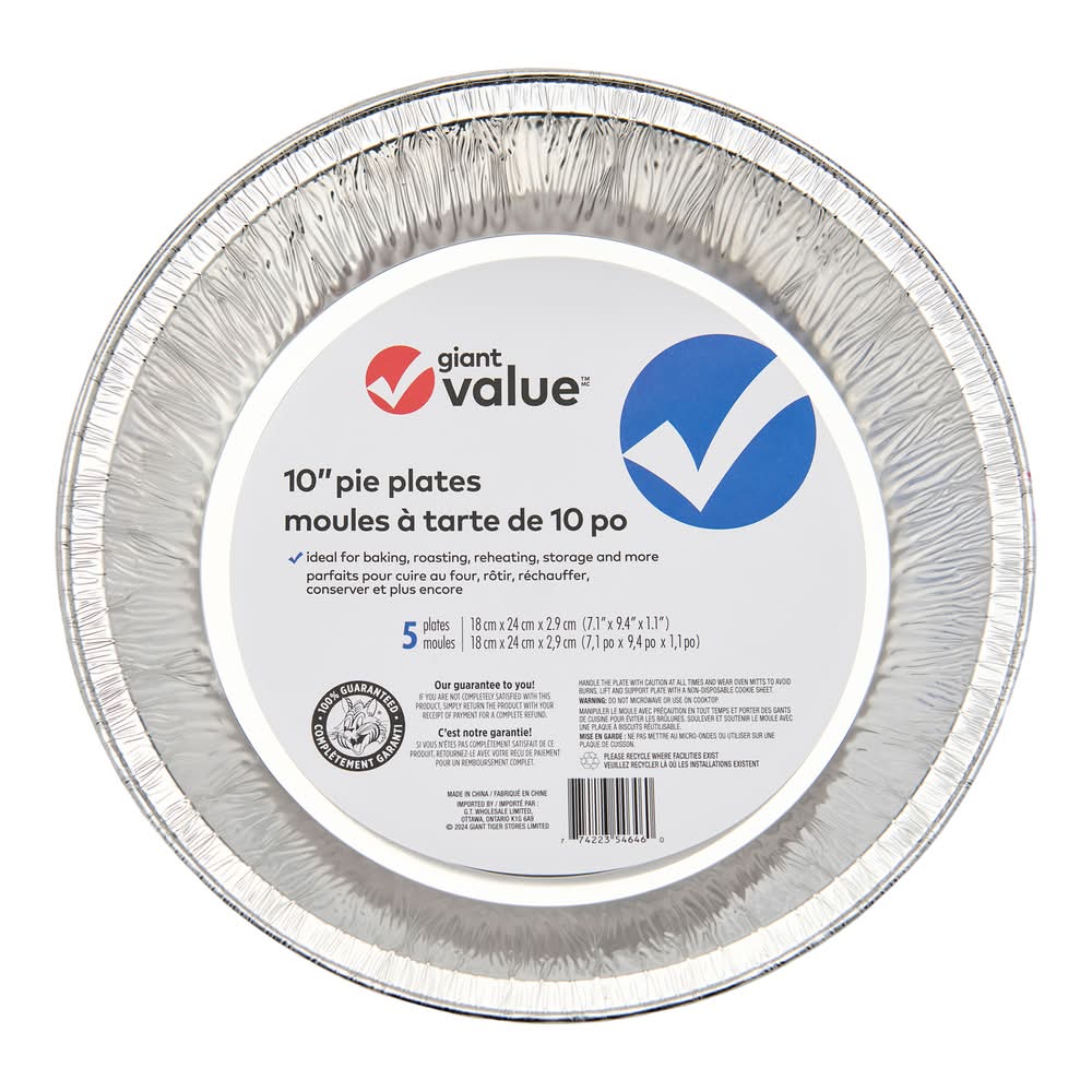 Giant Value Pie Plates, 10 in (5 ct)