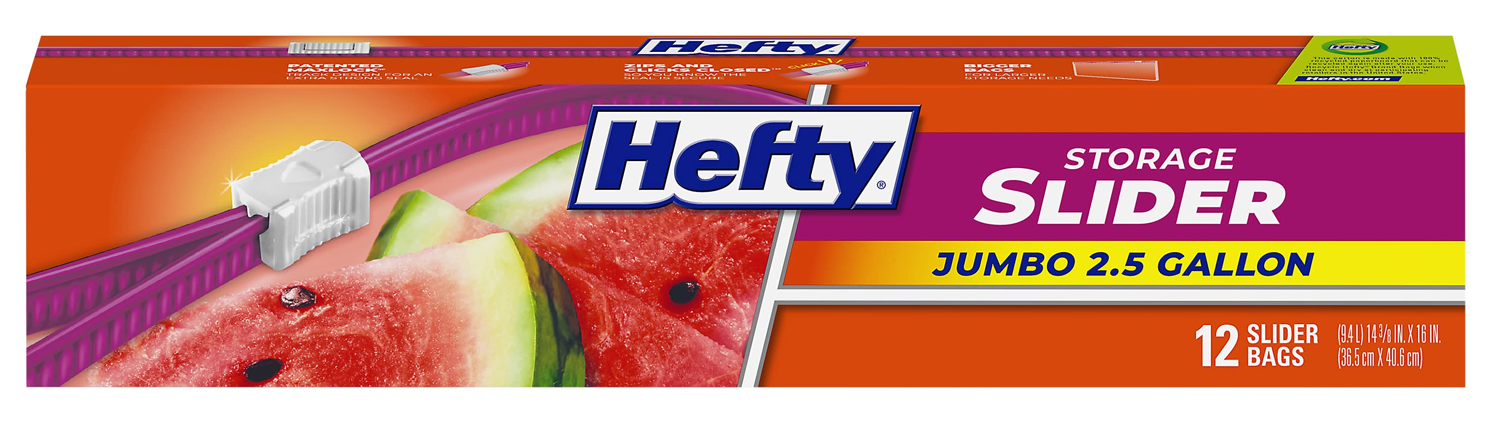 Hefty Jumbo Storage Slider Bags