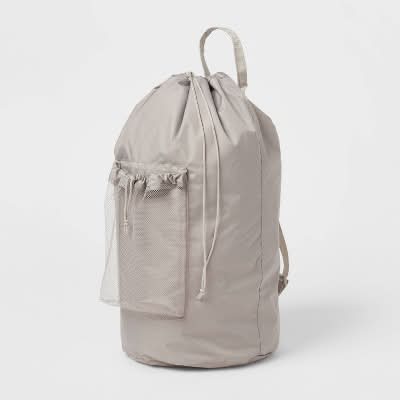 Brightroom Textured Backpack Laundry Bag, Gray