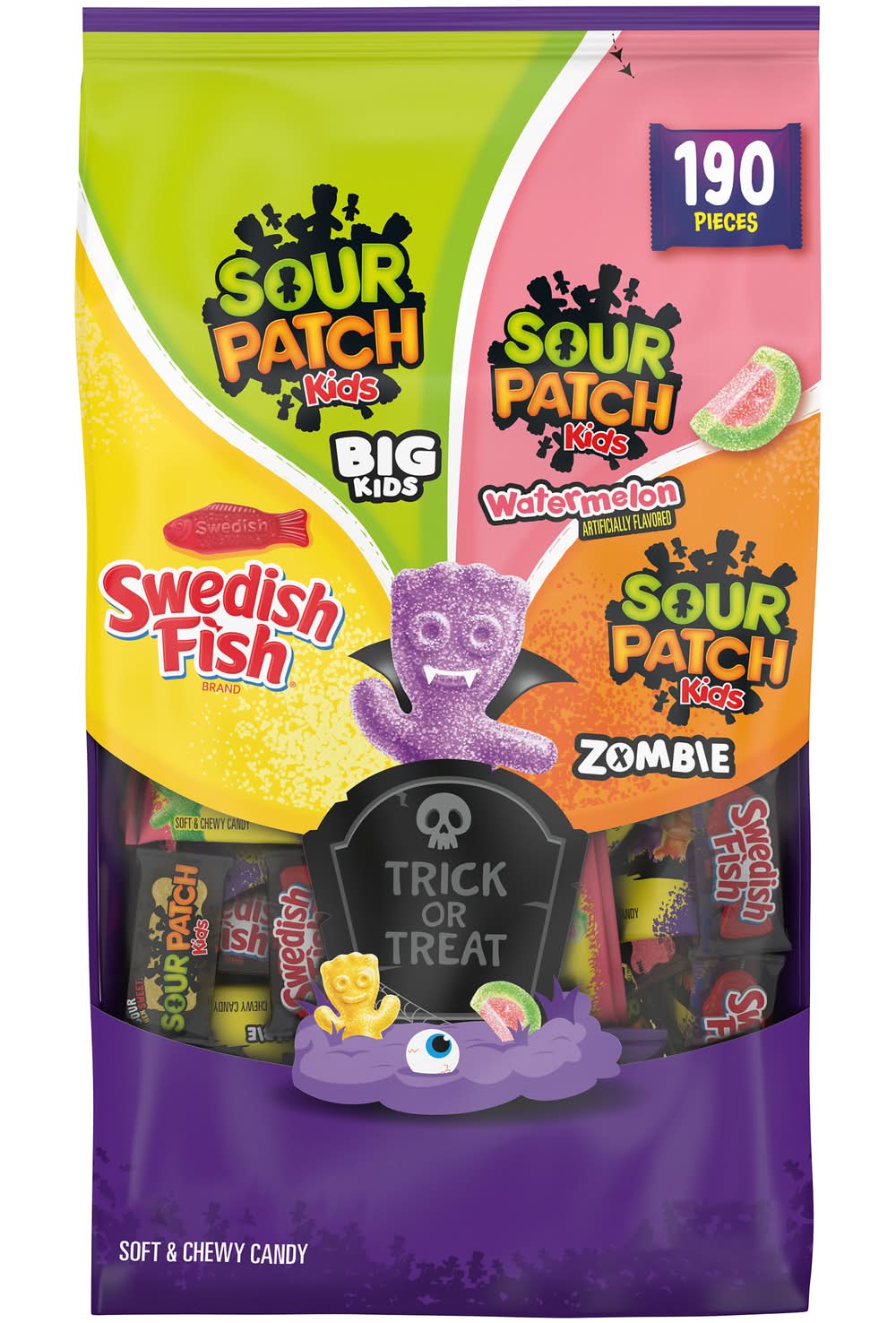Sour Patch Kids Soft & Chewy Halloween Candy Variety pack, Assorted, Assorted (4.36 lbs, 190 ct)