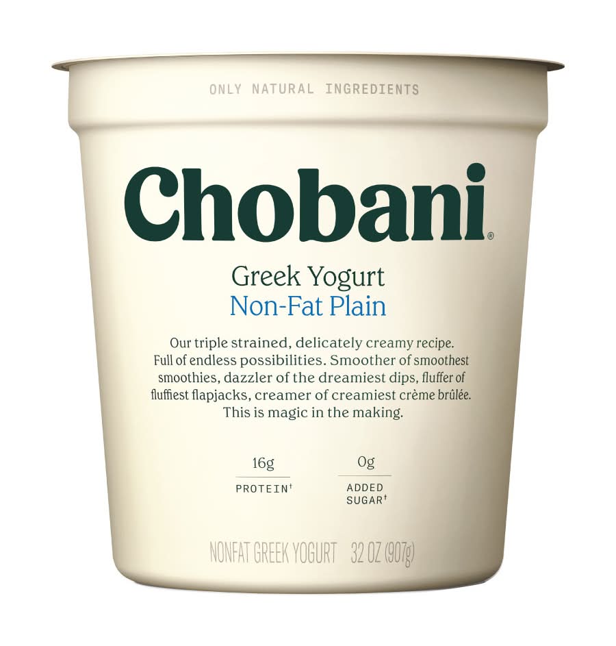 Chobani · Greek yogurt griego natural sin grasa con 16 g de proteína (907 g)