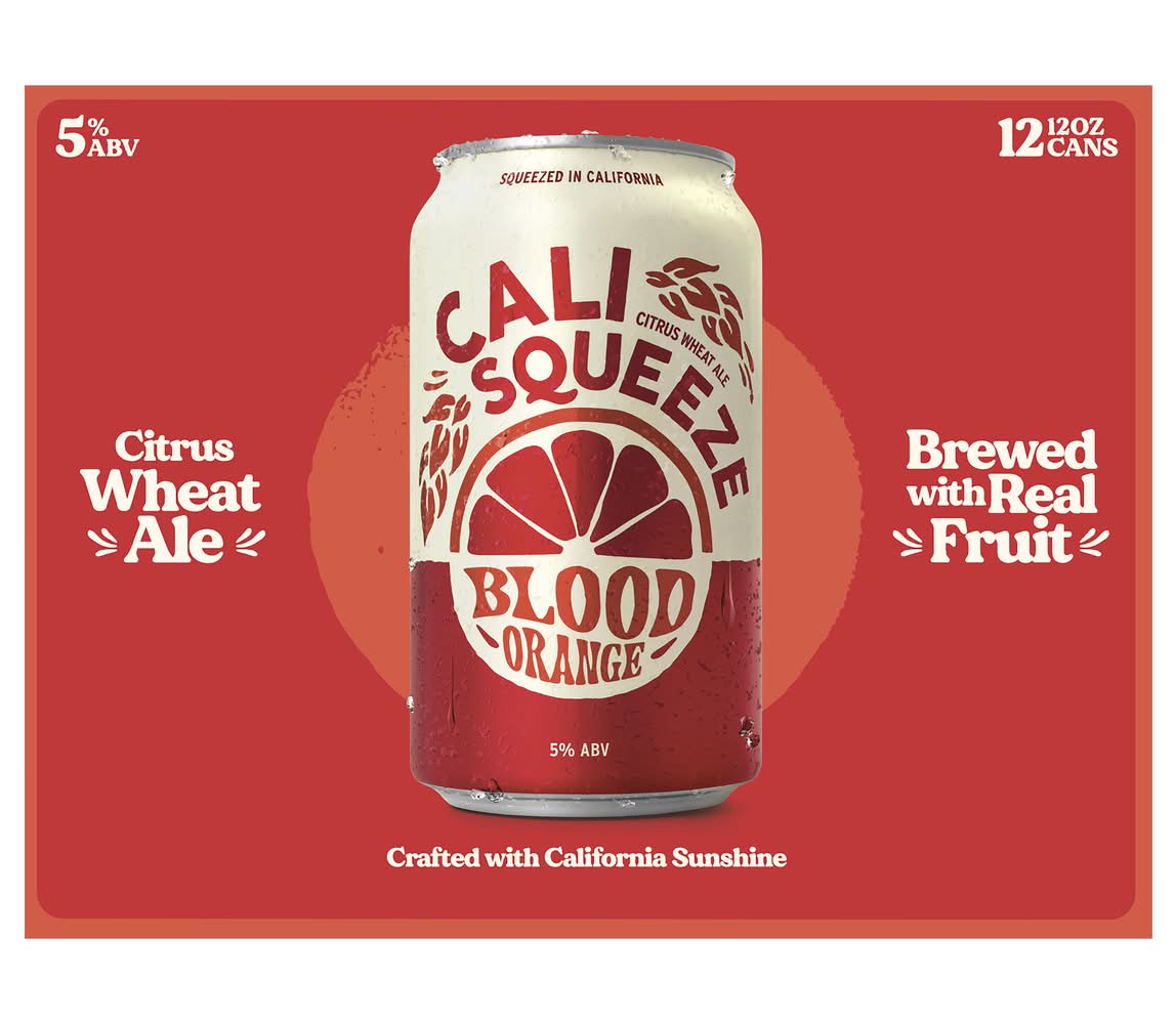 Cali Squeeze Citrus Wheat Ale Beer, Blood Orange (12 x 12 oz)