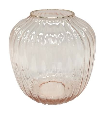 Ashland Glass Vase, 9.75 in, Light Pink