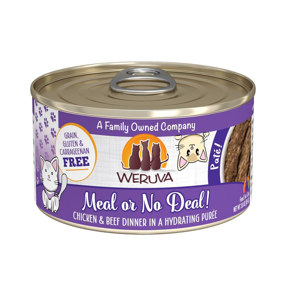 Weruva Classic Cat Meal or No Deal Wet Cat Food Pate in a Hydrating Puree (chicken & beef)
