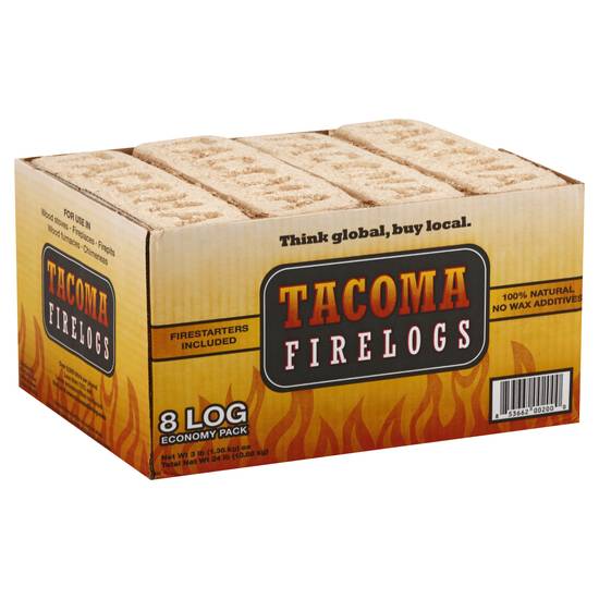Tacoma Firelogs 100% Natural Logs Economy pack (8 ct )