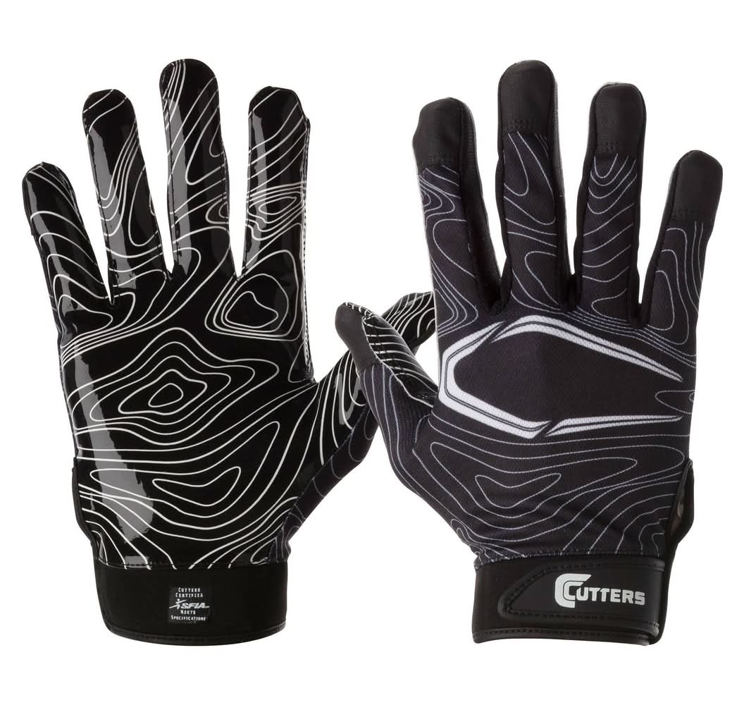 Cutters Game Day Receiver Gloves, s/m, Black