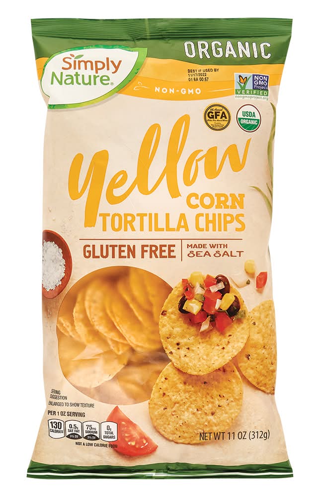 Simply Nature Organic Tortilla Chips, Yellow Corn (11 oz)