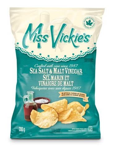 Miss Vickie's Kettle Cooked Potato Chips, Sea Salt & Malt Vinegar (200 g)