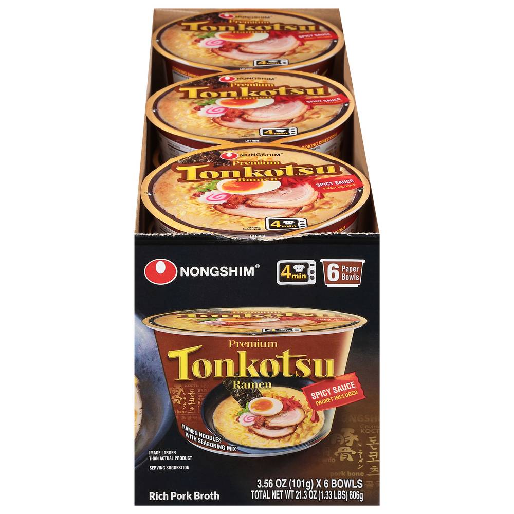 Nongshim Tonkotsu Ramen Bowl (3.56 oz, 6 ct)