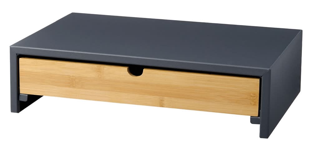 KIRKTON HOUSE Gray Monitor Riser with Drawer