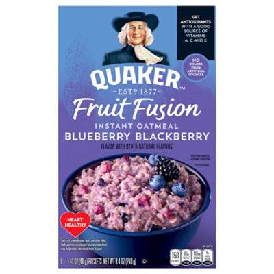 Quaker Instant Oatmeal Fruit Fusion Blueberry Blackberry 8.4 Oz 6 Count Quaker Instant Oatmeal Fruit - 8.4 Oz