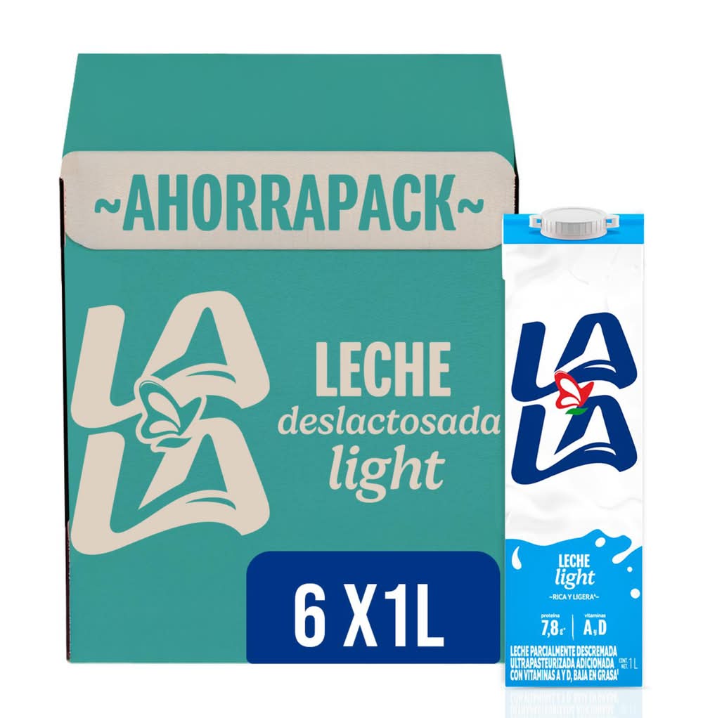 Lala · Leche descremada deslactosada light (6 x 1 L)