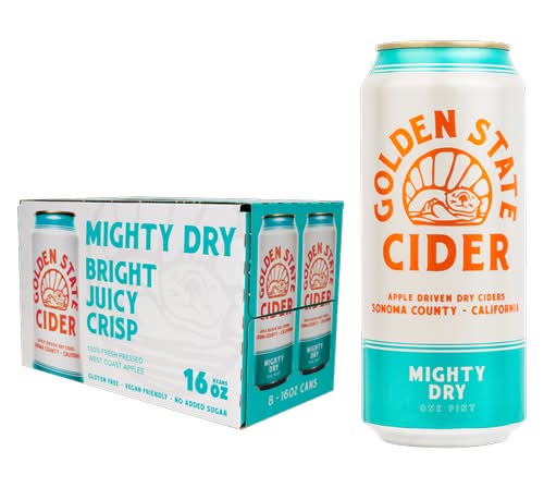 Golden State Mighty Dry Hard Cider (8 x 16 oz)