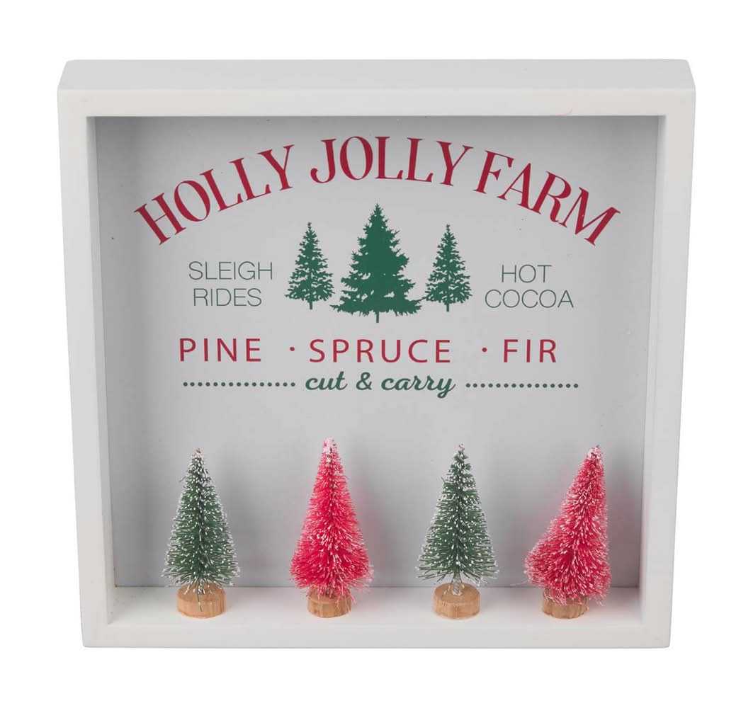 Christmas Boxtop With Mini Trees Décor