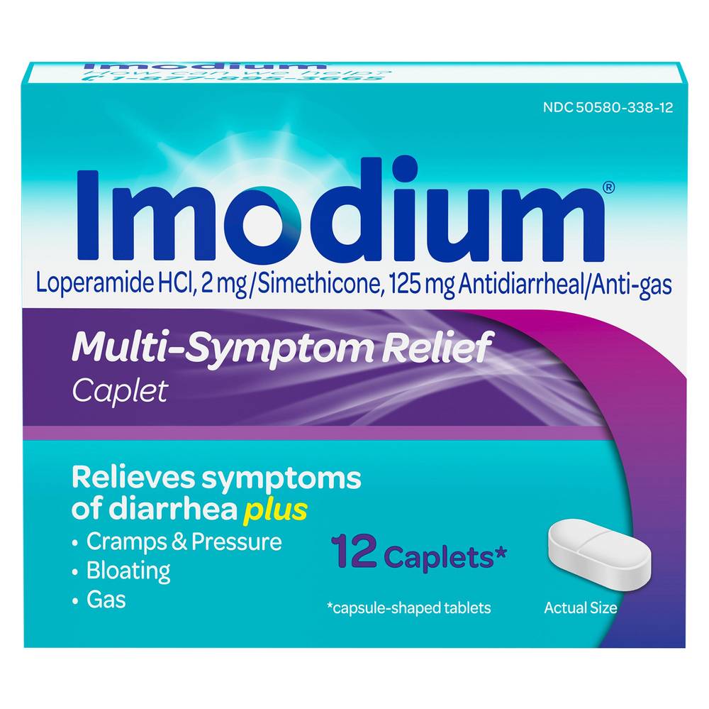 Imodium Multi-Symptom Relief Anti-Diarrheal Caplets (0.63 oz, 12 ct)