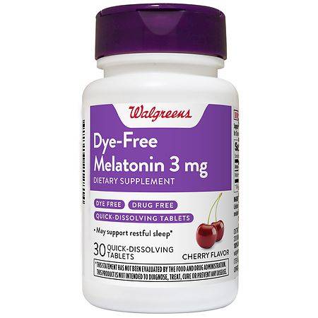 Walgreens Dye-Free Melatonin 3 mg Cherry (30 ct)