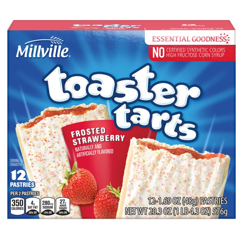 Millville Toaster Tarts, Frosted Strawberry (12 x 1.69 oz)