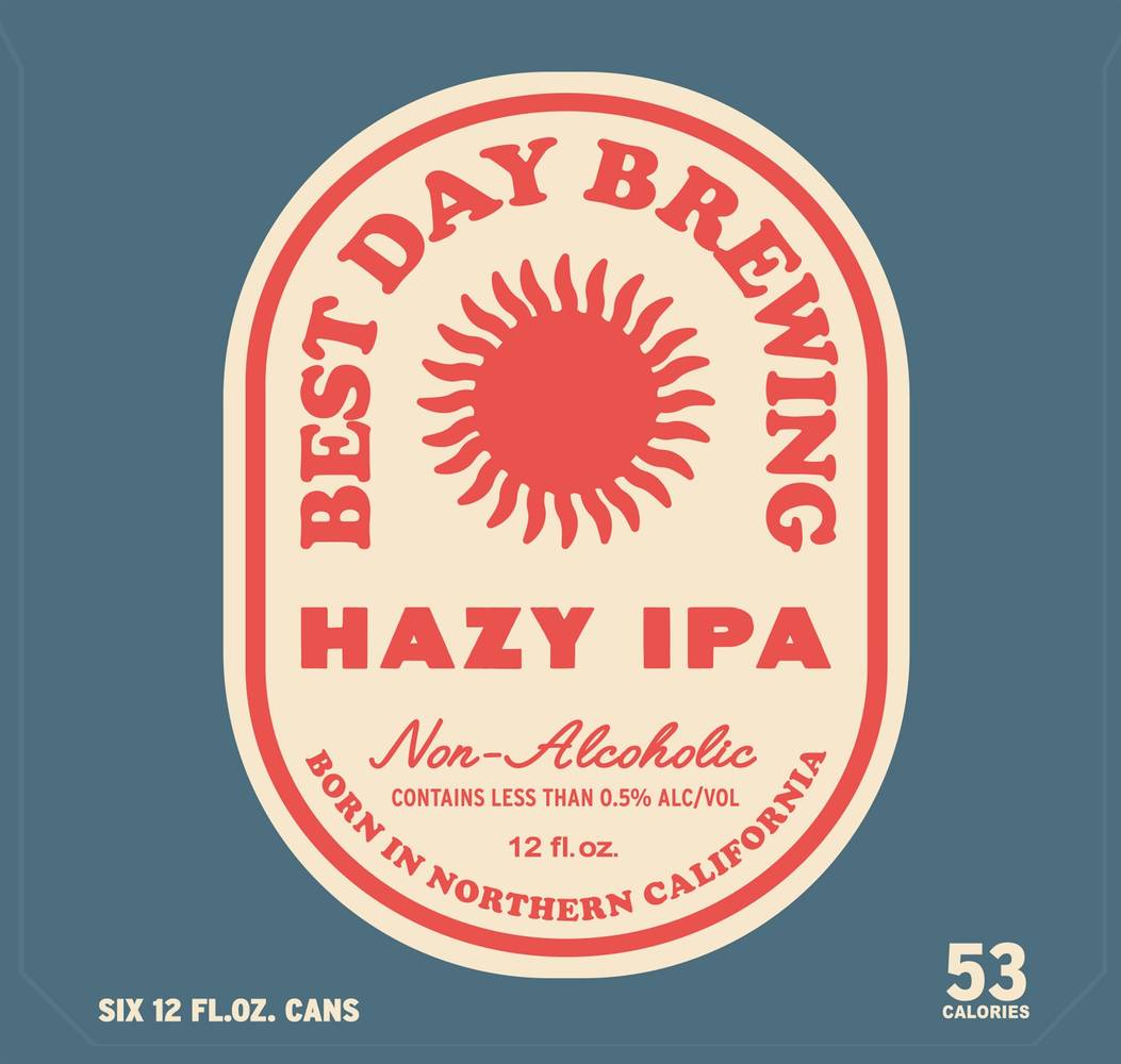 Best Day Brewing Non-Alcoholic Hazy Ipa Beer (6 x 12 fl oz)