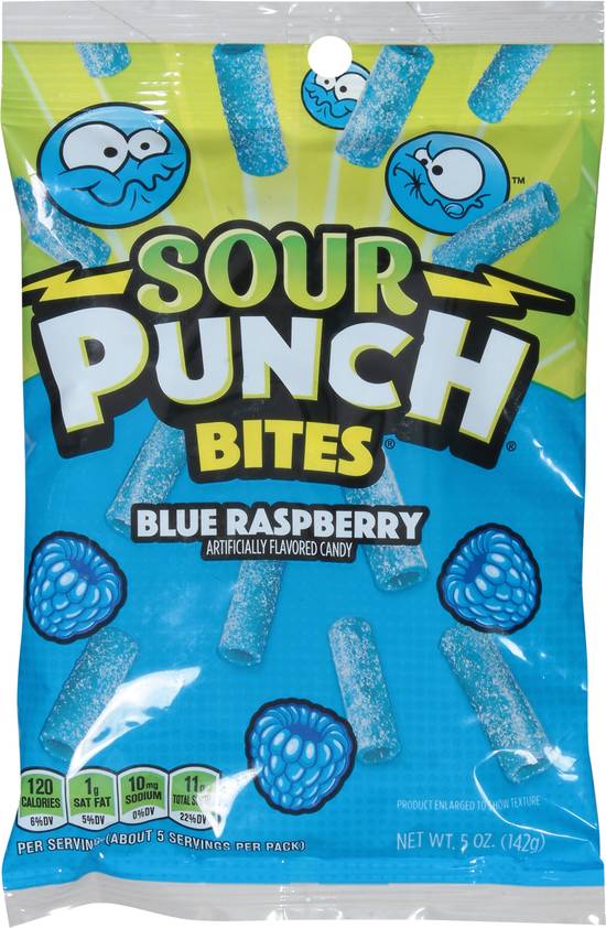 Sour Punch Bites Blue Raspberry Chewy Candy (5 oz)