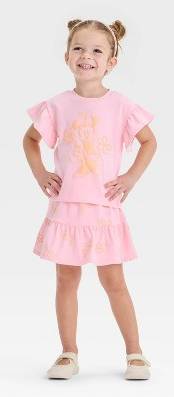 Toddler Girls' 2pc Disney Minnie Mouse Top & Skort Set - Pink 3T