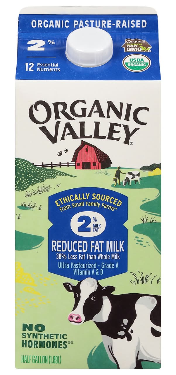 Organic Valley Milk, Reduced Fat, 2% Milk Fat