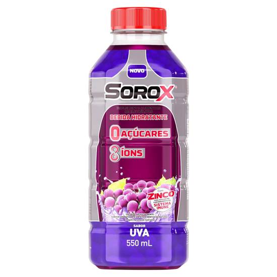 Sorox bebida isotônica hidratante sabor uva zero açúcares (550 ml)