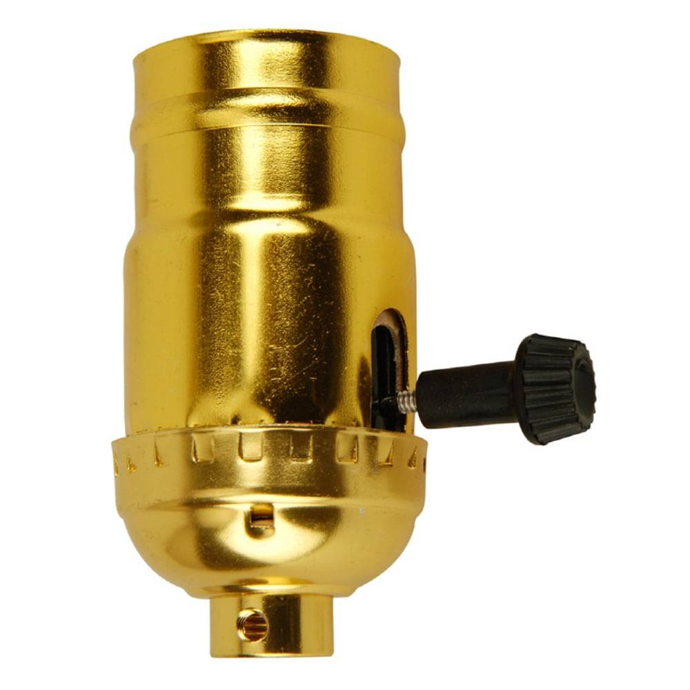 Project Source 3-Way 60-Watt Plastic Turn Knob Lamp Socket, Gold | 965L