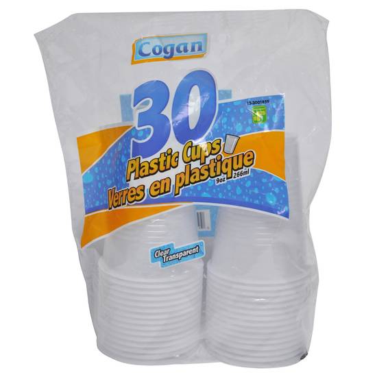 Cogan Disposable Plastic Cups, 30 Pack (30 ct)