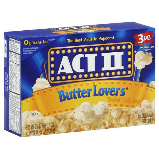 Act II Microwave Popcorn Butter Lovers (3 ct)