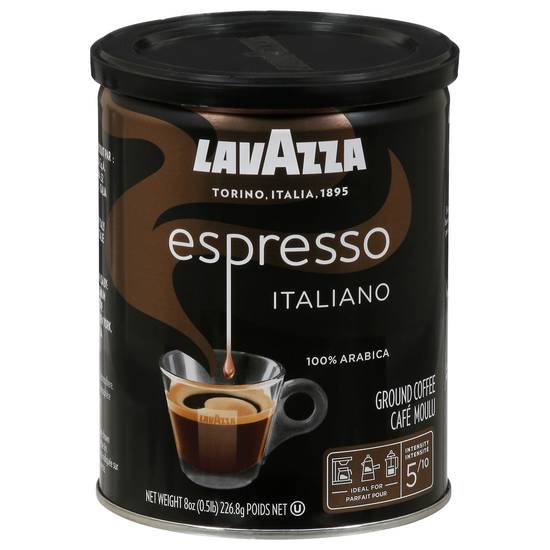 Lavazza Italiano 100% Arabica Caffe Espresso Ground Coffee (8 oz)