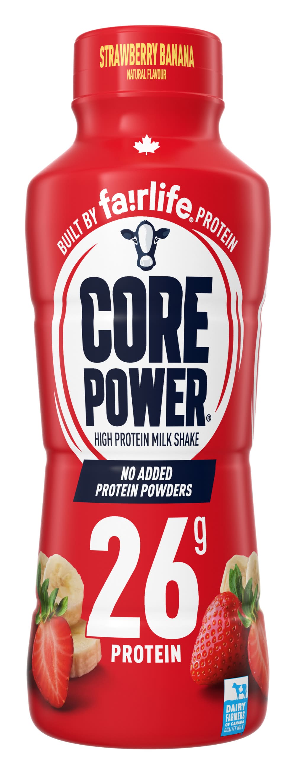 Core power lait frappé riche en protéines sans lactose à saveur fraise et banane (414 ml) - strawberry banana protein milk shake (414 ml)