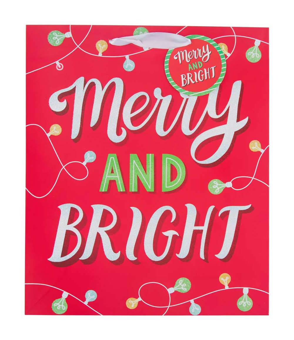 Holiday Style Christmas Embossed Art Paper Bag, Assorted