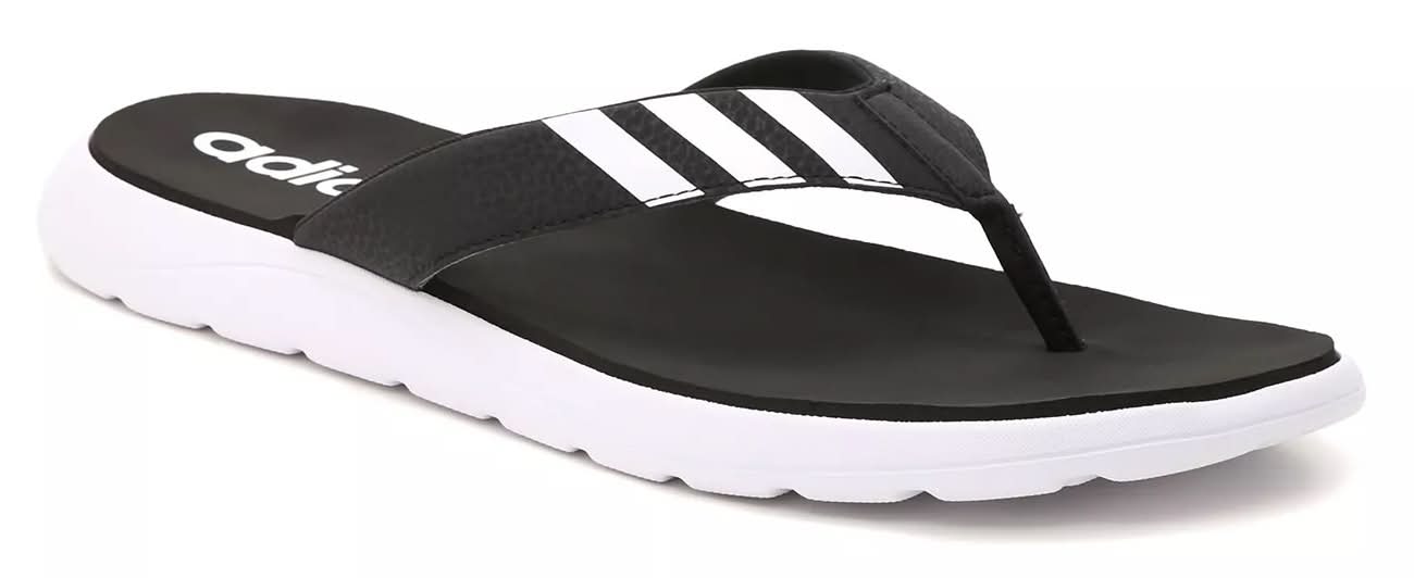 Adidas Comfort Flip Flop (Black/White Medium - 11)