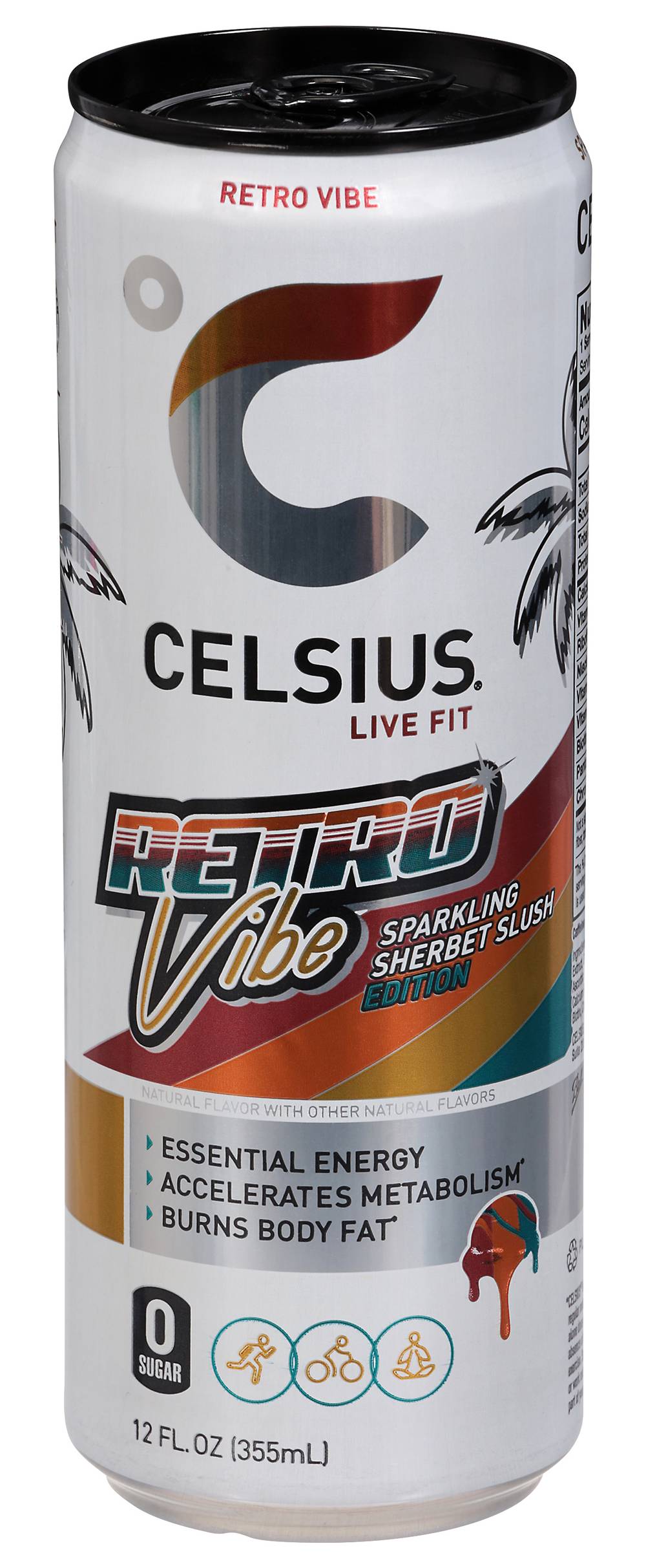 Celsius Live Fit Zero Sugar Sparkling Energy Drink, Sherbet Slush (12 fl oz)