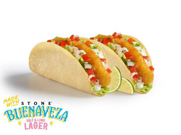NEW 2For  Beer Battered Crispy Fish Taco made with Stone® Buenaveza Salt & Lime Lager