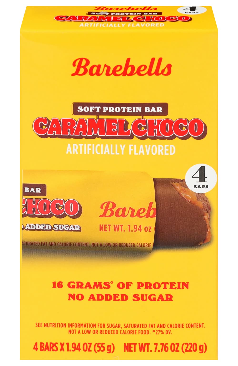 Barebells Soft Protein Bars, Caramel Choco (4 x 1.94 oz)